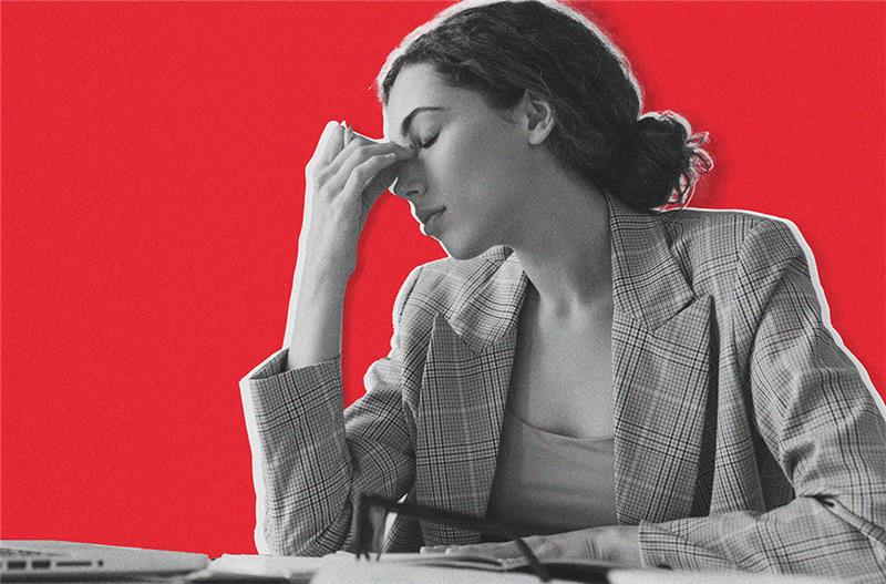 Photo Of Tired Brunette Woman In Jacket Working Wi 2025 02 16 05 35 44 Utc 1